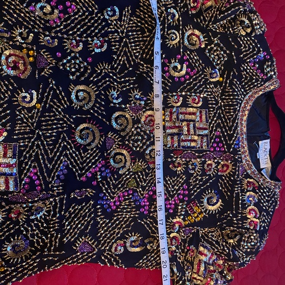 Vintage BlackTie fully beaded Top by Oleg Cassini (med-lg see measurements) - Picture 6 of 9